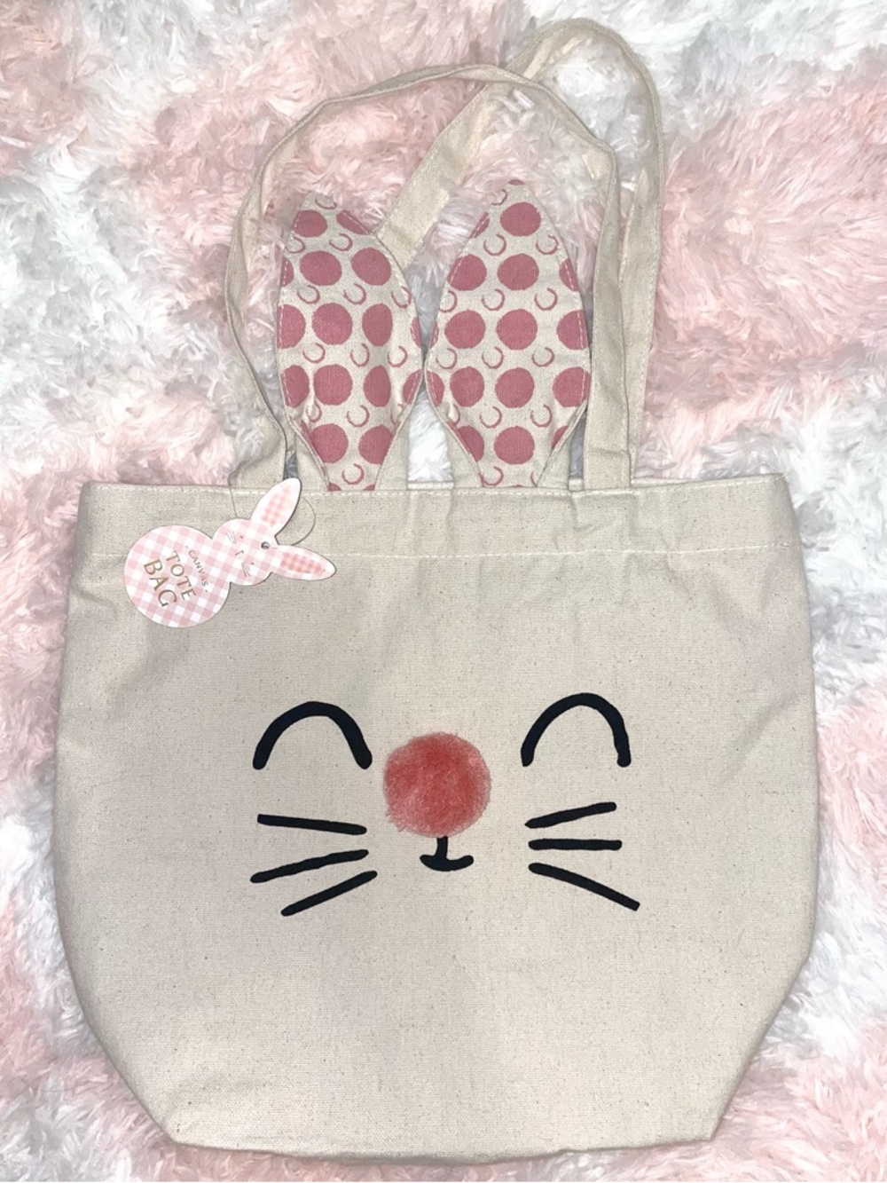 NWT bunny canvas tote bag